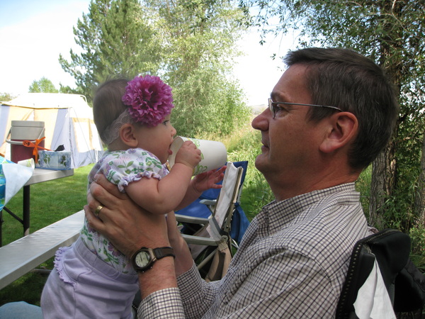 Rick holding Aurora.